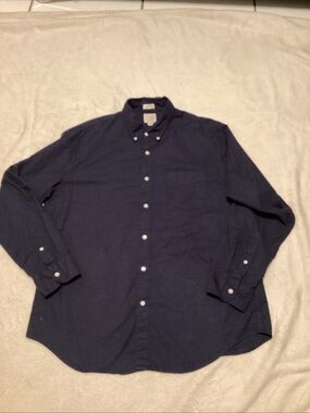 Jcrew Broken-In Organic Cotton Oxford Shirt in Navy Blue